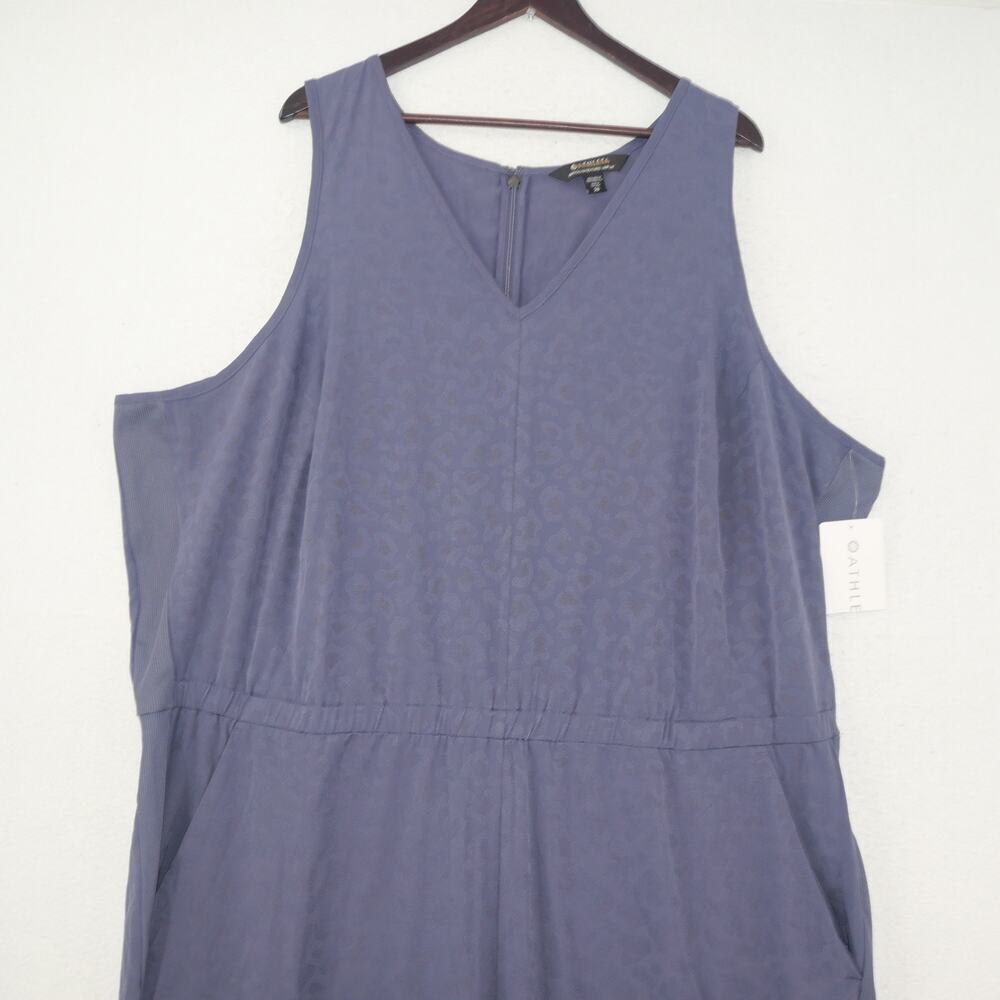 NEW Athleta Brooklyn Textured Jumpsuit Women's Plus Size 26 Gray Violet Purple - Picture 4 of 13
